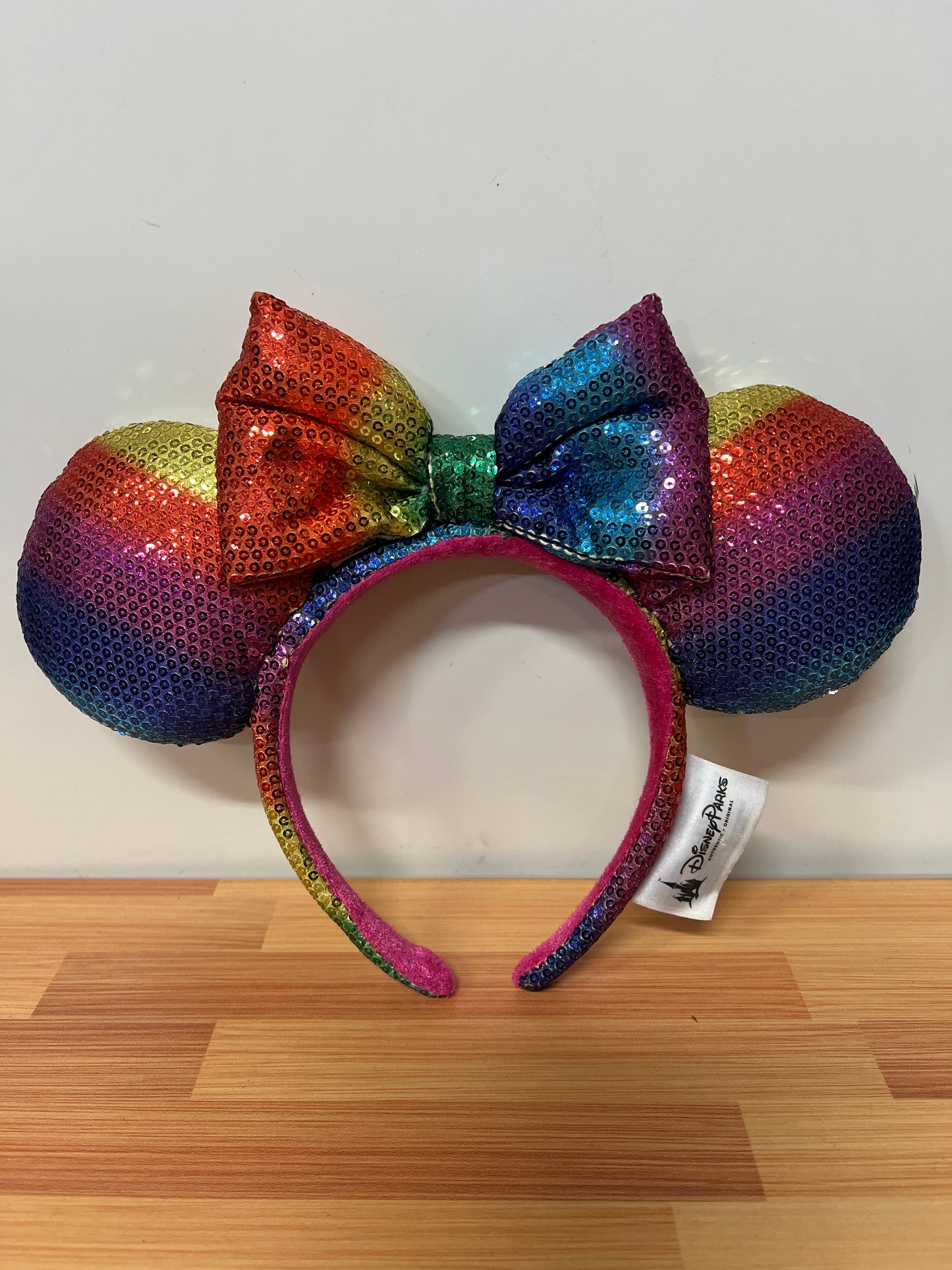 Disney Parks Sequin Rainbow Minnie Mouse Ears Headband