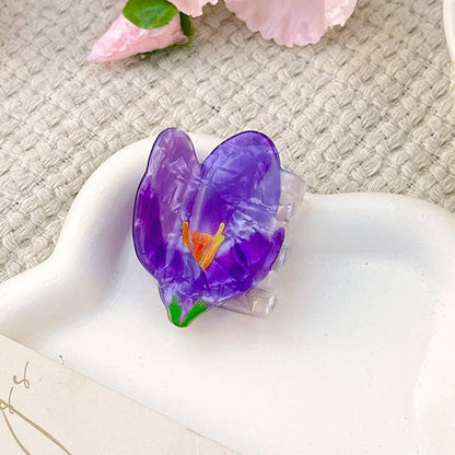 Bauhinia - Inspired Acetate Flower Hair Clips for Summer: Champagne