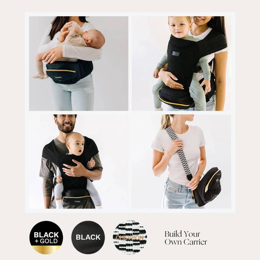 The Tushbaby Hip Carrier: Black & Gold / Tushbaby