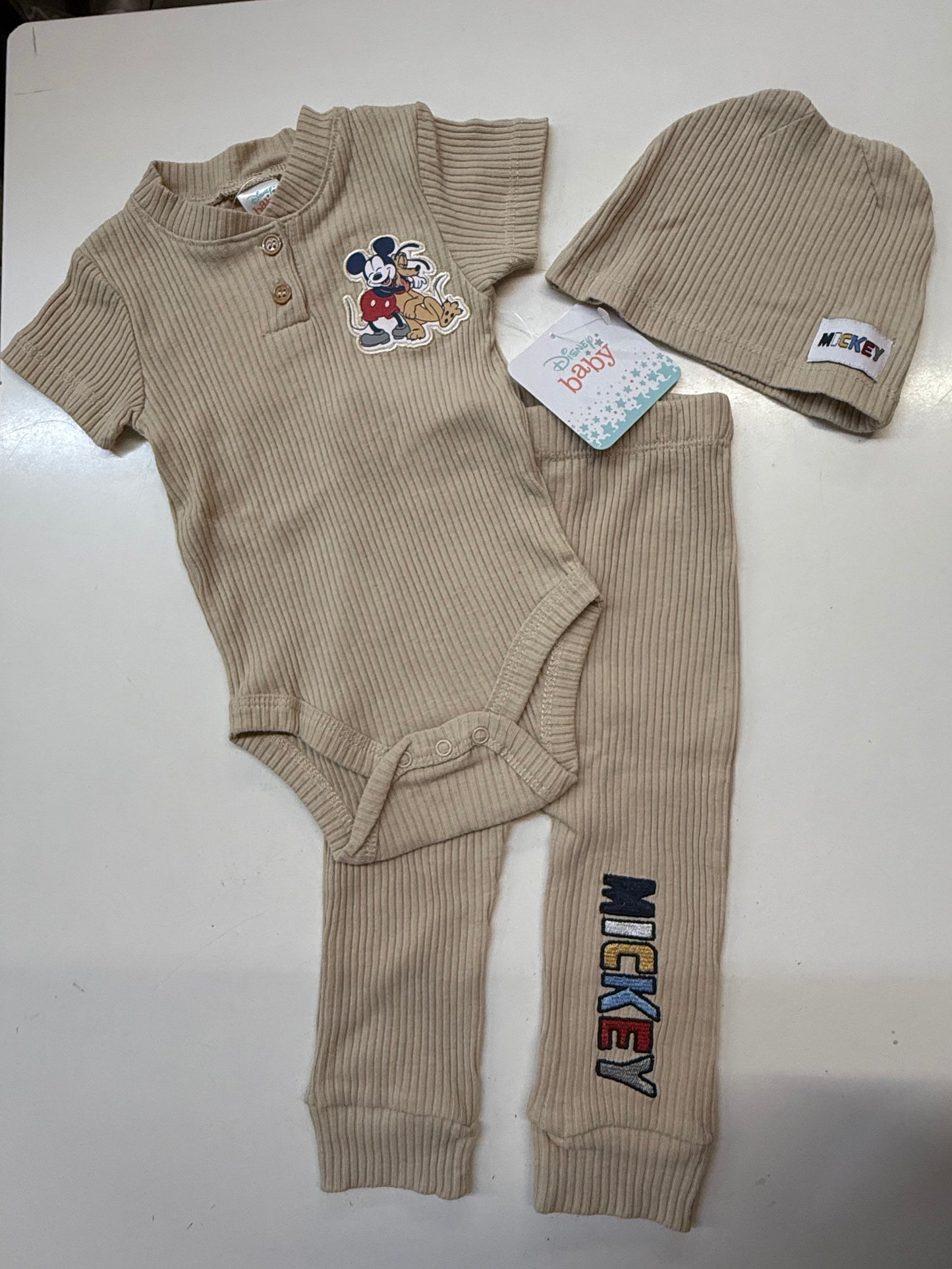 New Mickey Mouse 3pc Outfit, 3-6m