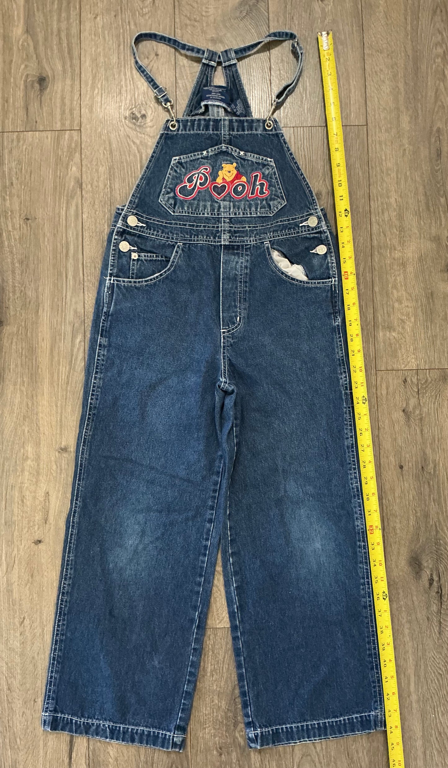 90s Vintage Disney Winnie The Pooh Jerry Leigh Overalls Size 8 y2k