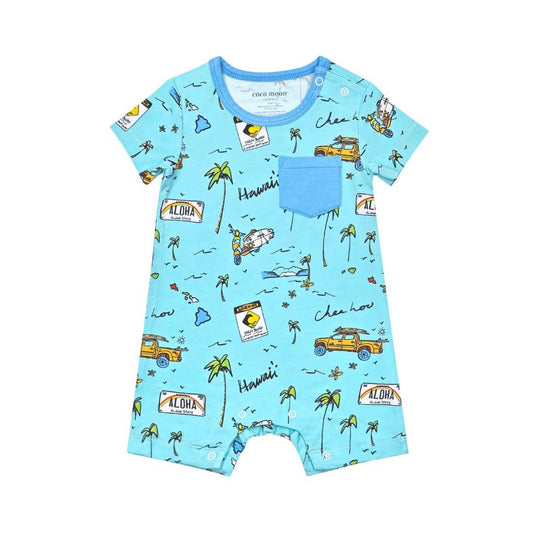 We Go Holoholo Shortie Bamboo Romper: 12-18M