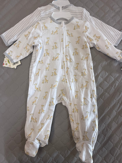 New Giraffe Coveralls 2pk, 6m