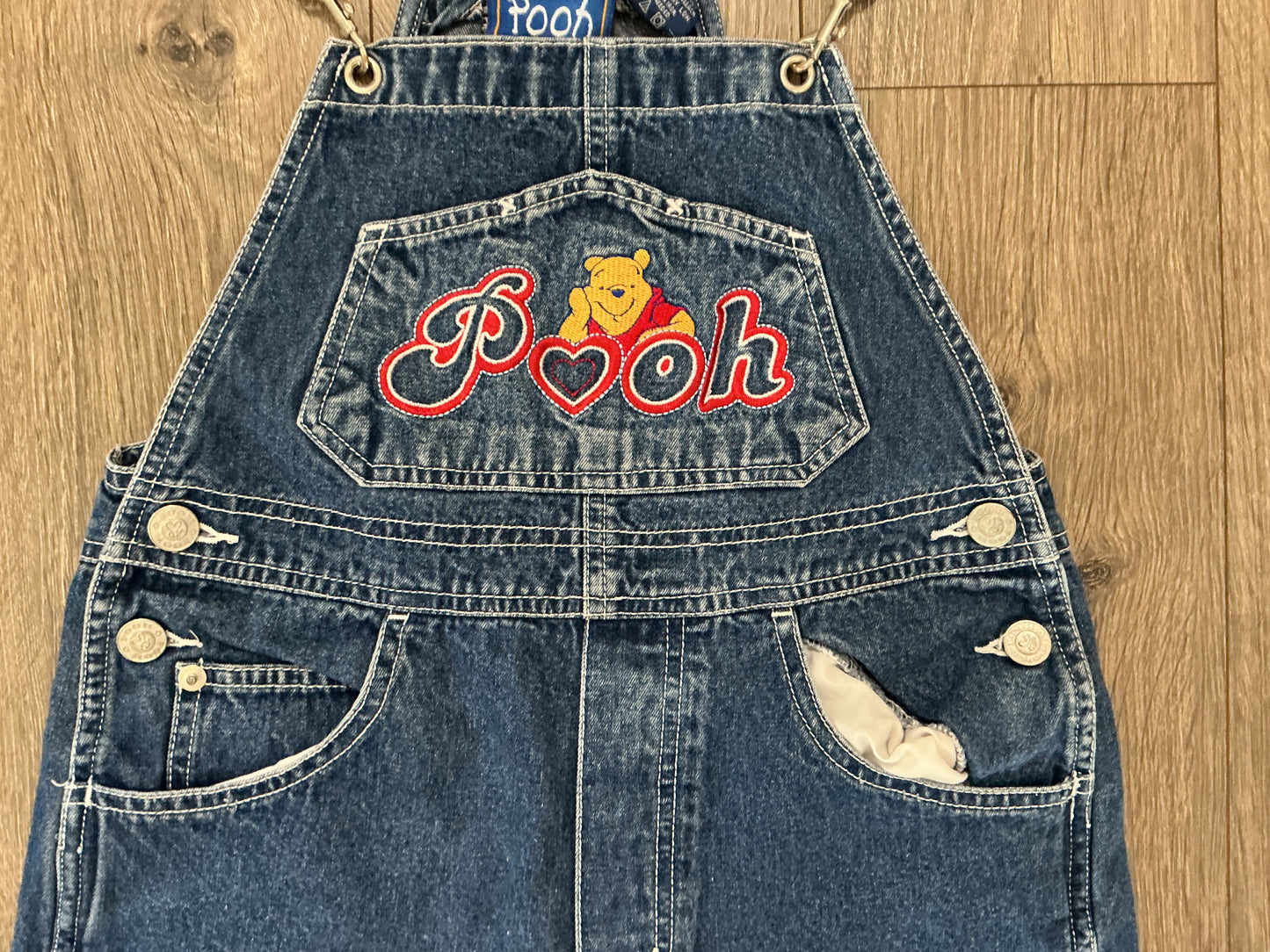 90s Vintage Disney Winnie The Pooh Jerry Leigh Overalls Size 8 y2k