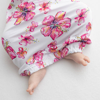 Hibiscus Kiss Bamboo Layette Gown: 0-3M
