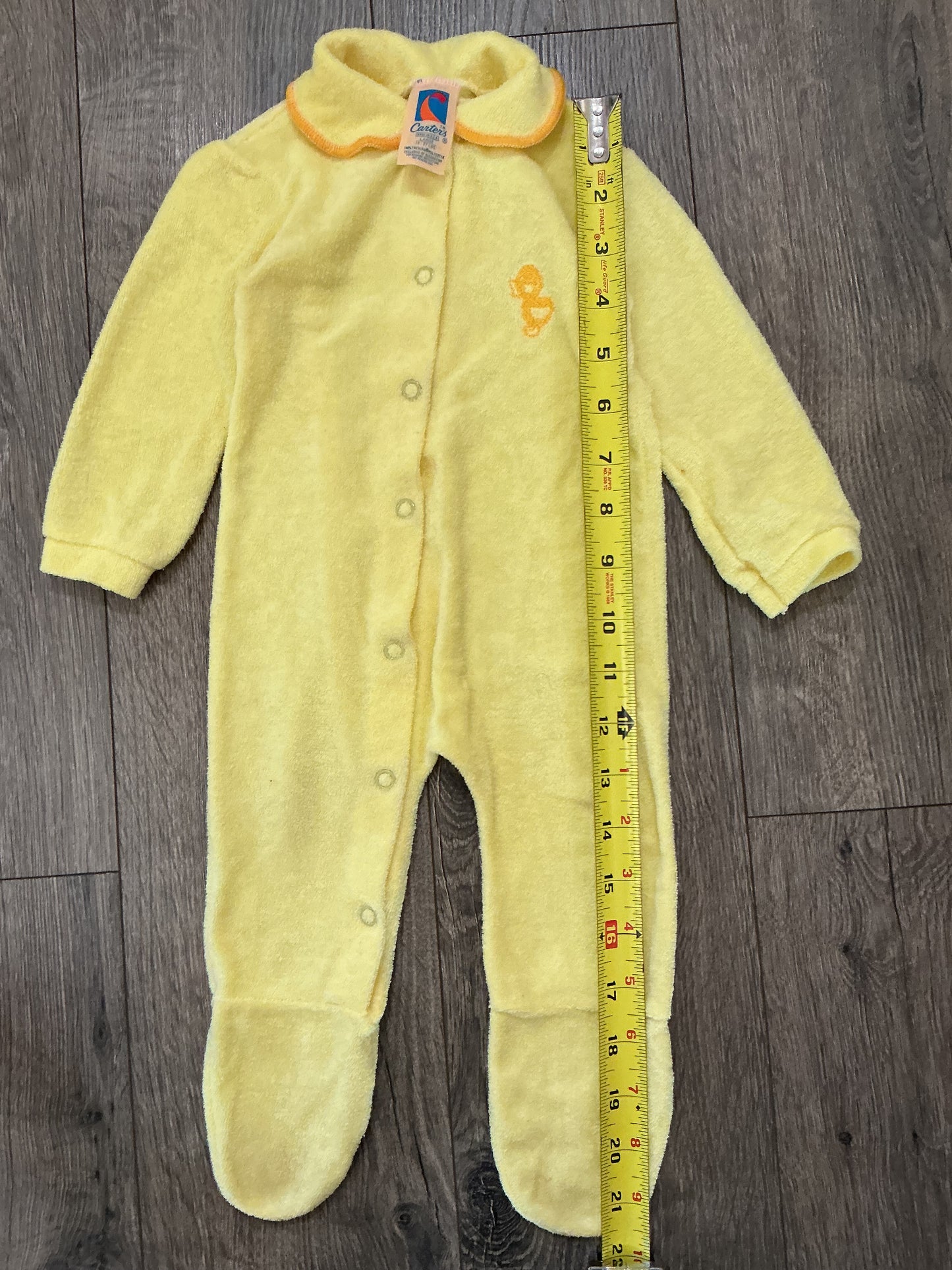 Vintage Carter’s Baby Clothes Large Duckie Outfit Terry Cloth Sleeper