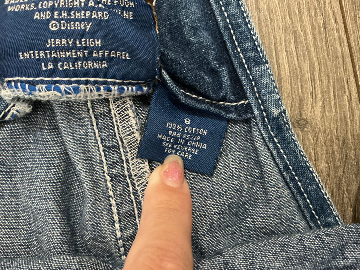 90s Vintage Disney Winnie The Pooh Jerry Leigh Overalls Size 8 y2k