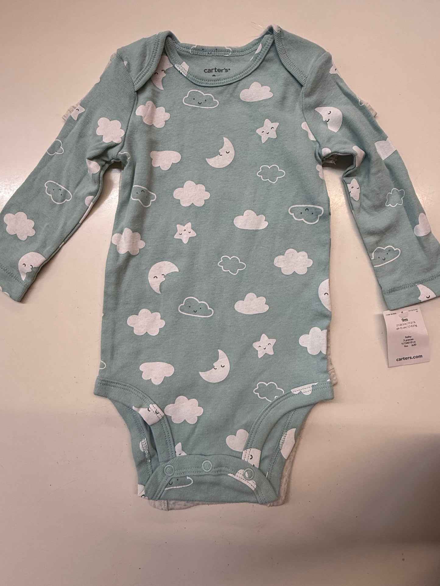 New Carter’s Cloud 2pk Bodysuits, 9m