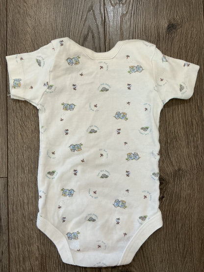 vintage classic pooh romper, one piece, blue white yellow turtle honey size 3-6 months ￼￼
