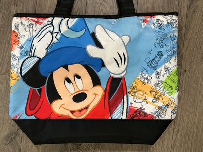 Disney Parks Ink & Paint Sorcerer Mickey Mouse Large Tote Bag - Character Sketch
