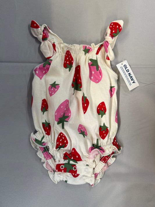 New Strawberry Bubble Romper, 0-3m