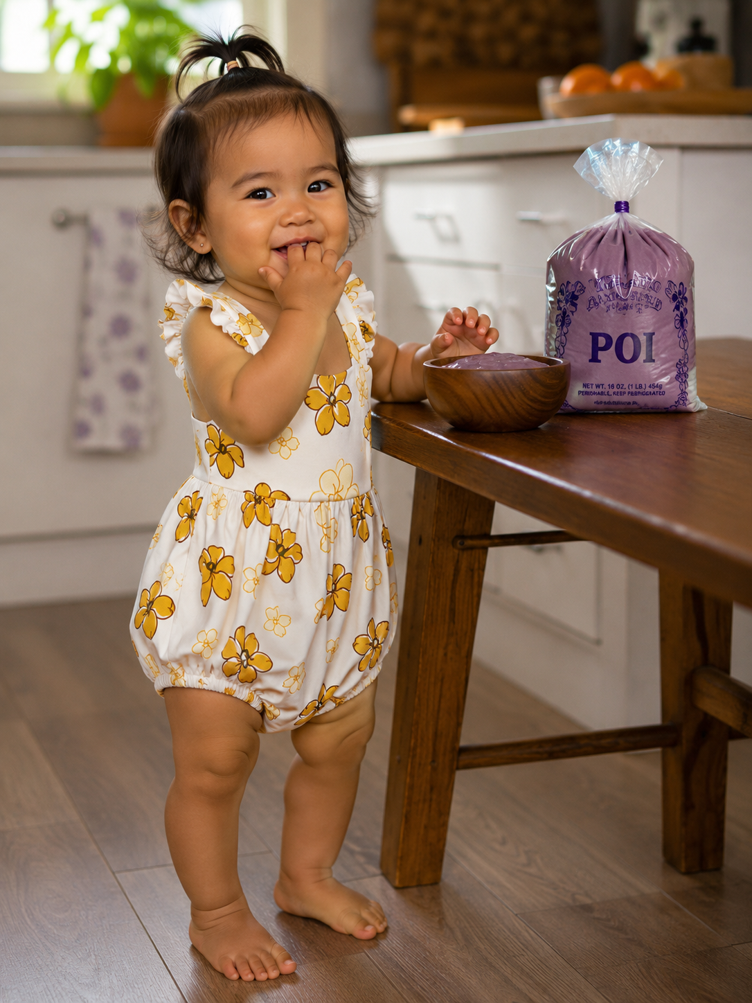 White Puakenikeni Bubble Romper