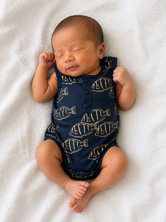 Navy Manini Onesie