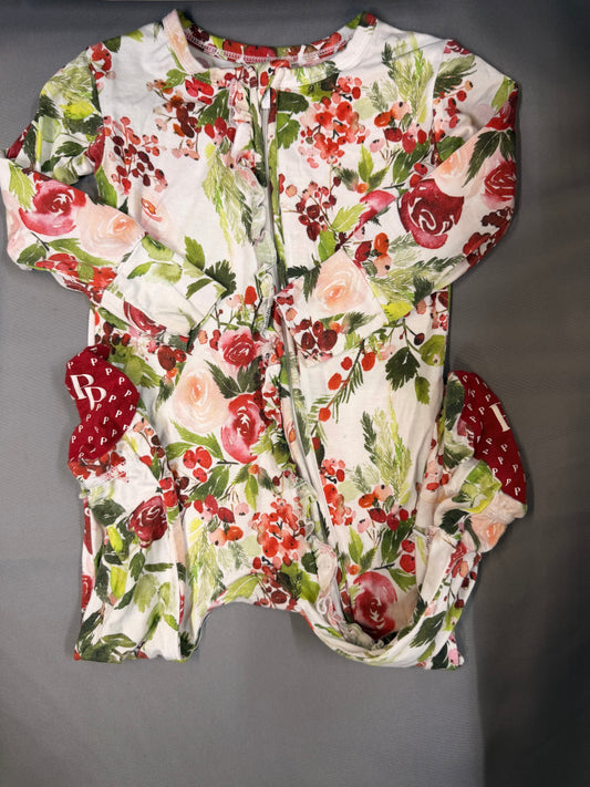 Posh Peanut Rose Onesie, 9-12m