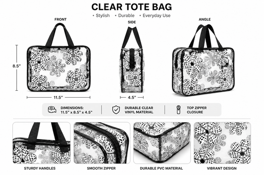 12” Clear Zip Bag, Hebrew Shell