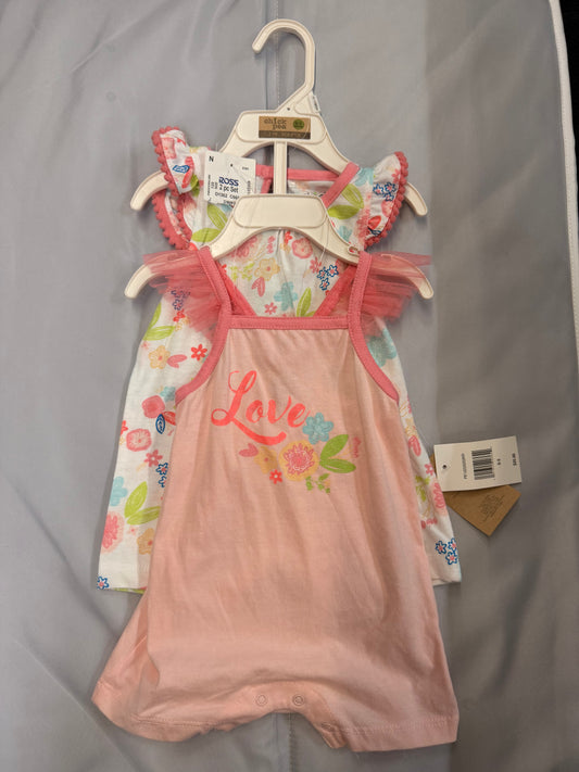 Chickpea 2 Piece Romper Set, 0–3M