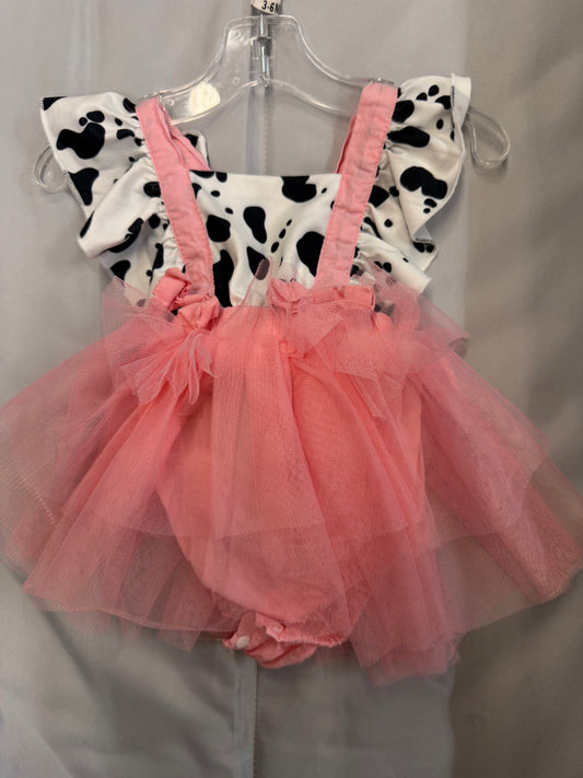 Cow Print Overall, 3-6M
