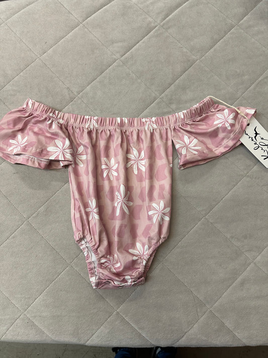 Kulewa Co OTS Pink Hebrew & Tiare Bodysuit, Size 18-24M