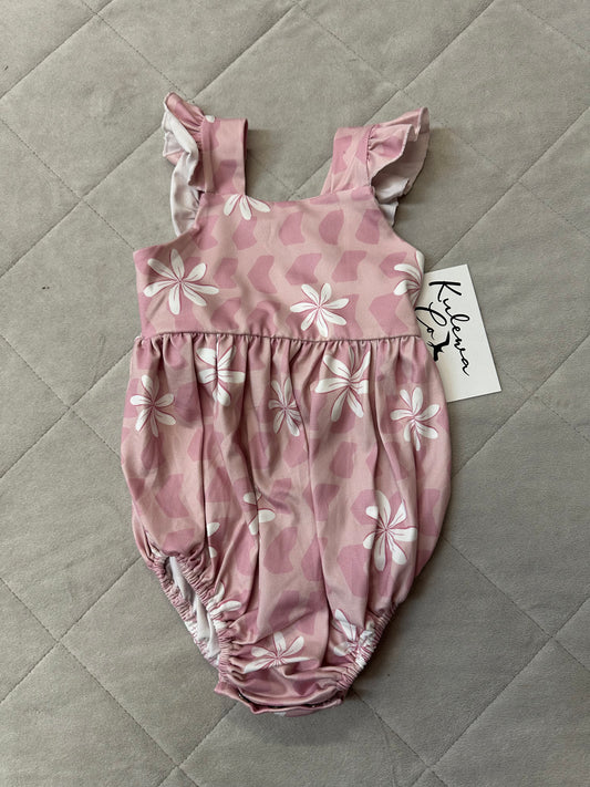 Kulewa Co Pink Hebrew & Tiare Hauoli Romper, Size 18-24M
