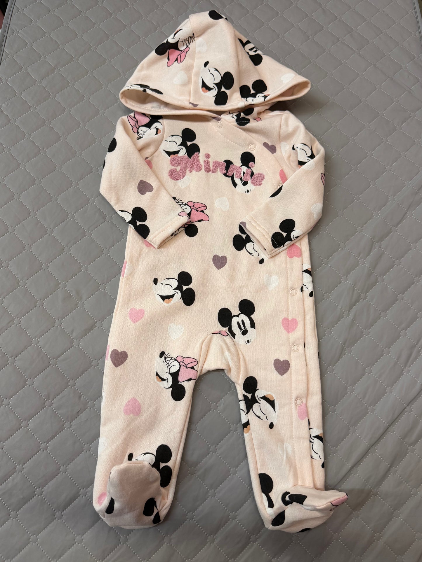 New Disney Minnie Hooded Coverall, 3-6M