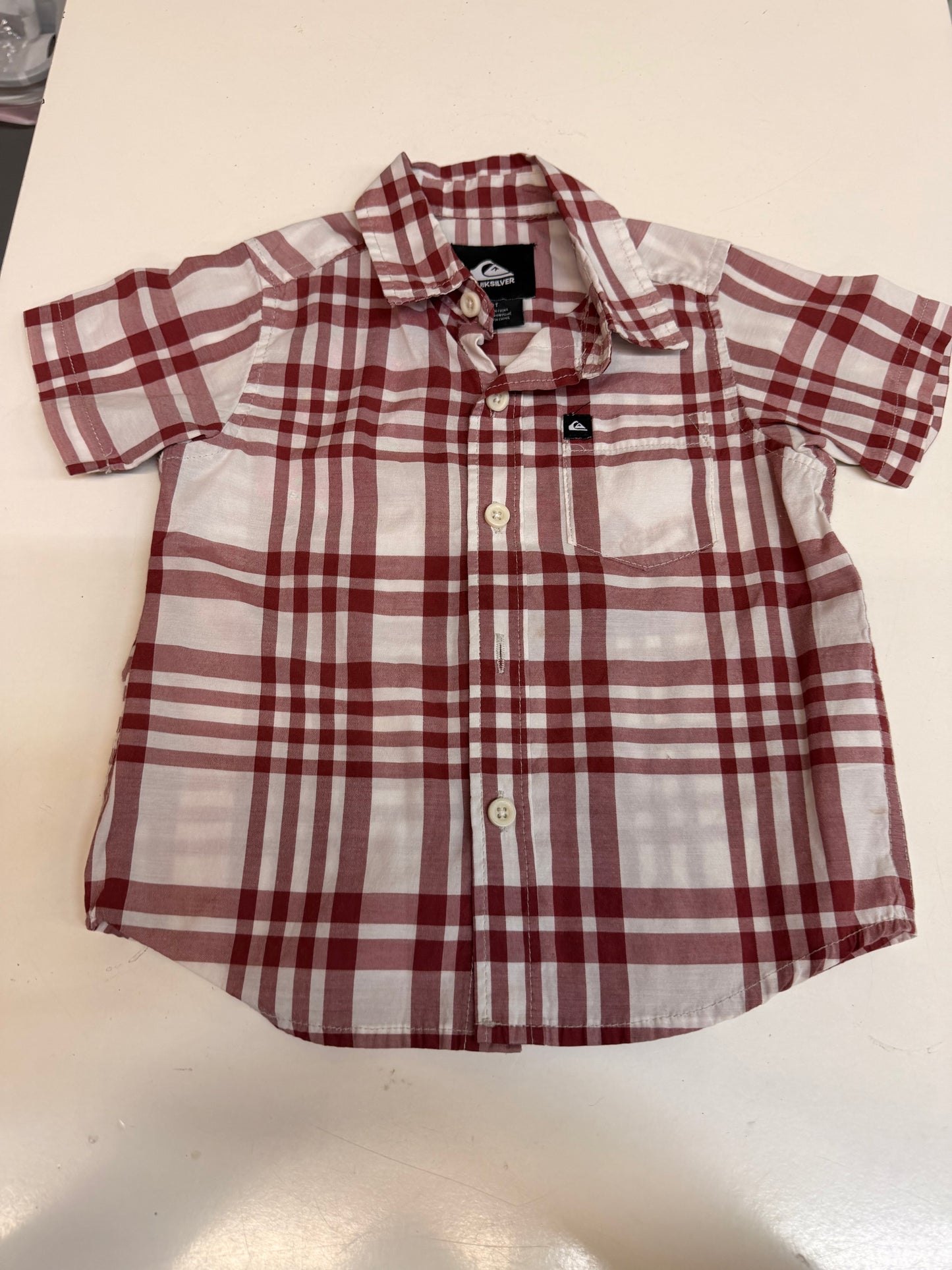 Quicksilver Red Collared Shirt, 2T