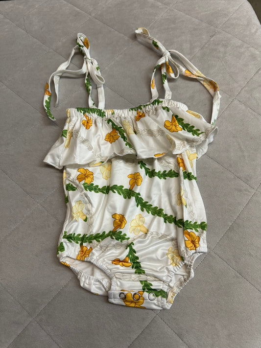 White Puakenikeni Lei Romper
