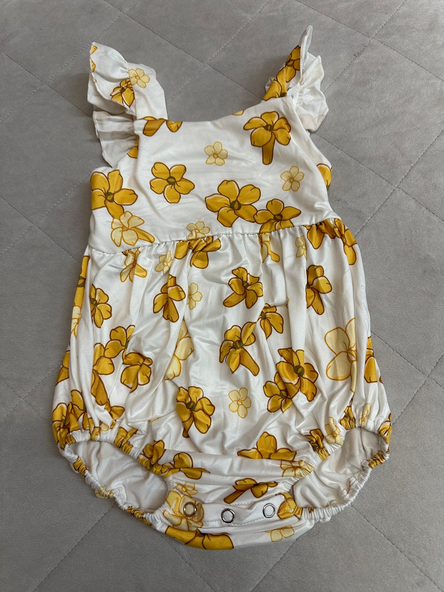 White Puakenikeni Bubble Romper