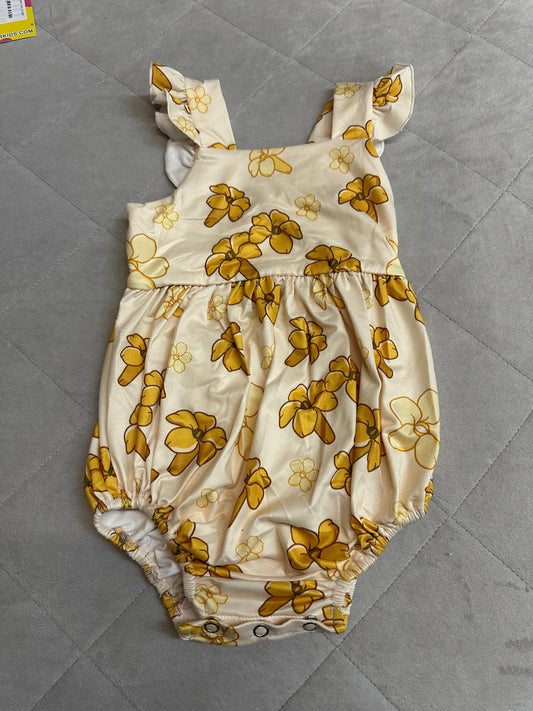 Orange Puakenikeni Bubble Romper