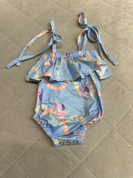 Blue Pakalana Puakenikeni Romper