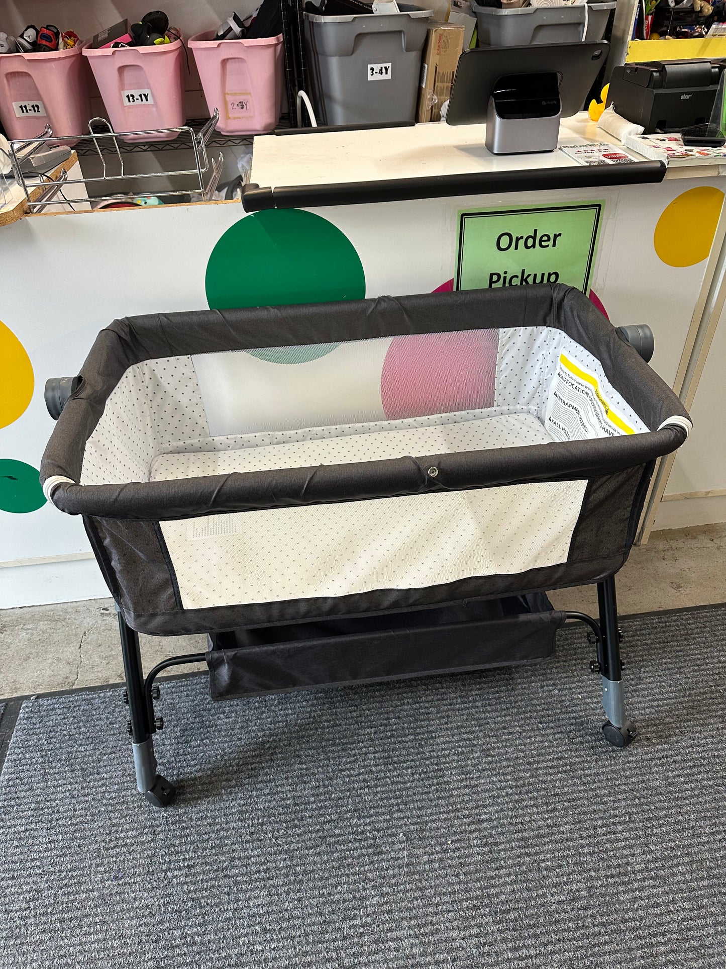 Baby Bassinet, Grey/Stars