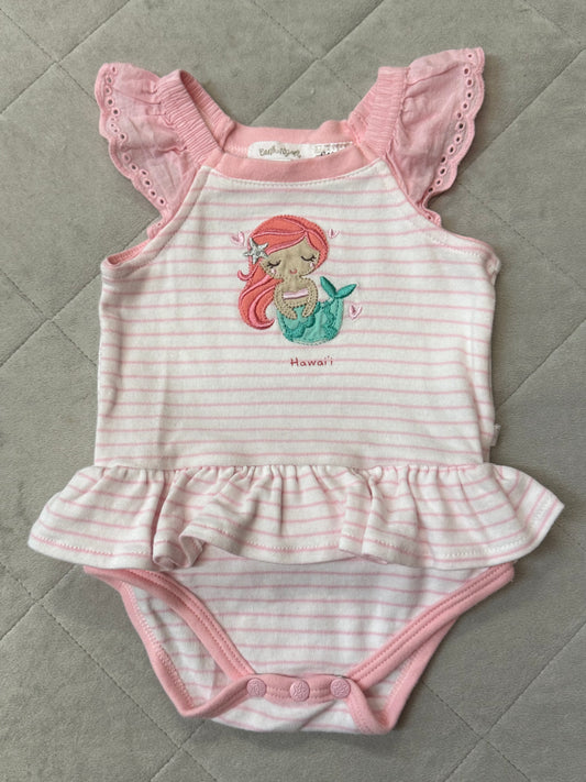 Striped Mermaid Onesie, 0-3m