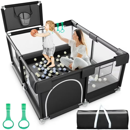 New Baby Playpen 50"x50", Black