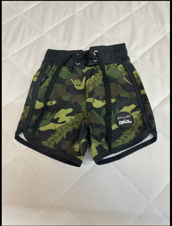 Kulewa Co Camo Swim Shorts, Size 18-24M