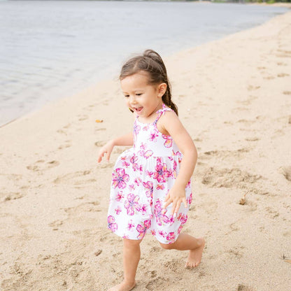 Hibiscus Kiss Kids Bamboo Spaghetti Strap Dress: 5/6