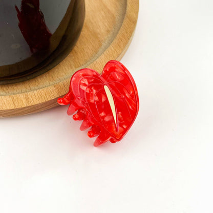 Anthurium Leaf Hair Claw Clip, Acetate Hair Clip: White-mini clip