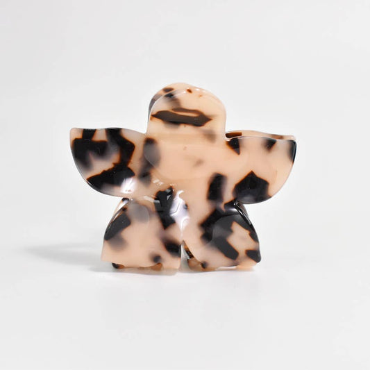 Tortoise Hair Claw Clip, Black/Beige
