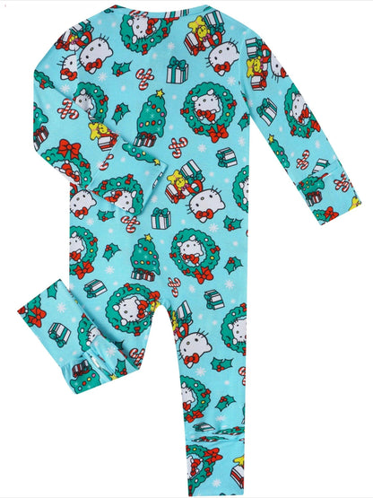 PoshTOT Sanrio Hello Kitty Wreath Bamboo Baby Convertible Zippy Romper: 6-12M