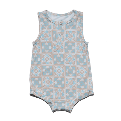 Blue Kuiki Bamboo Tank Romper: 18-24mo