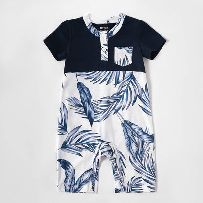 Palm Shirt: Blue 6-7T