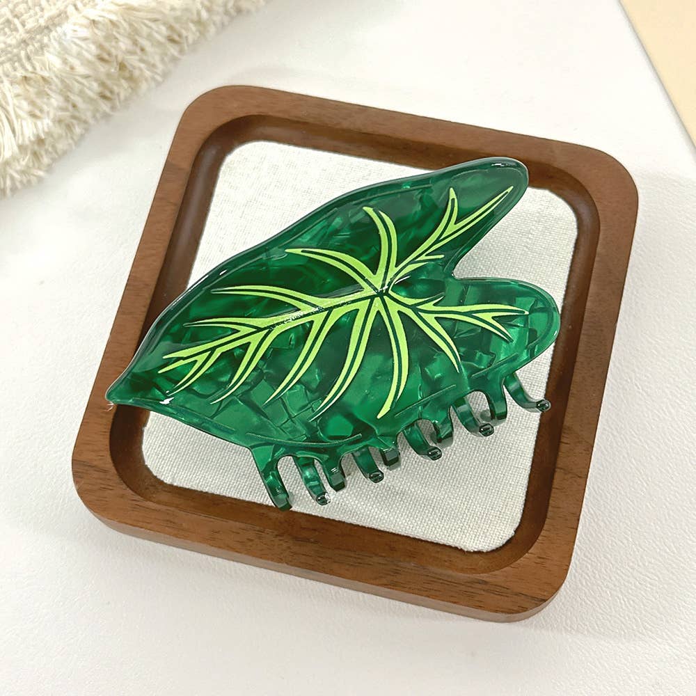 Anthurium Hair Claw Clip: DarkGreen