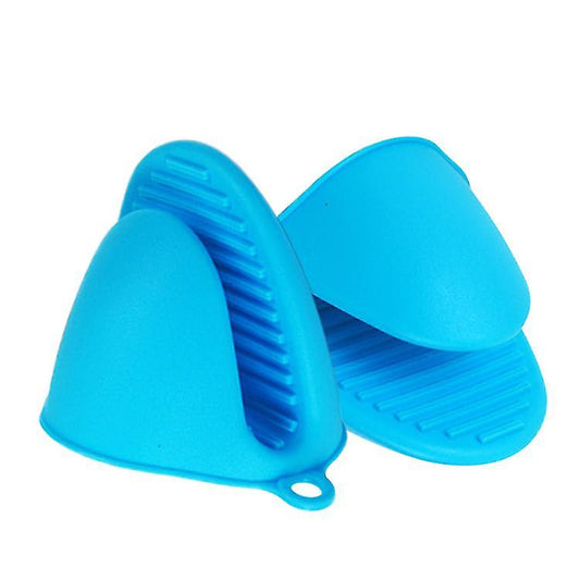 New Silicone Oven Mitts, Blue