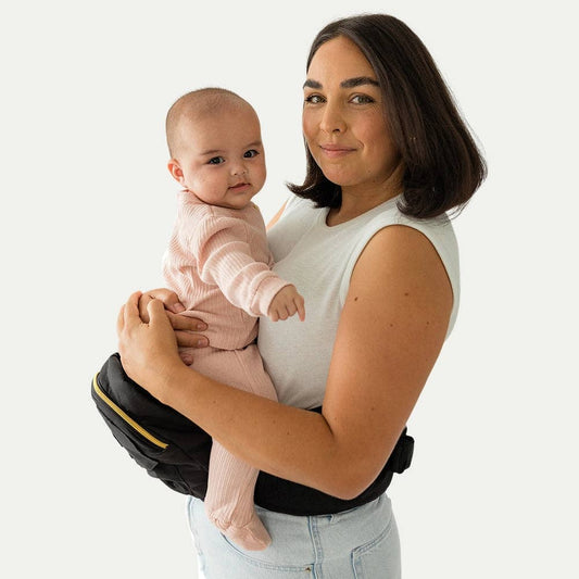 The Tushbaby Hip Carrier, Black & Gold
