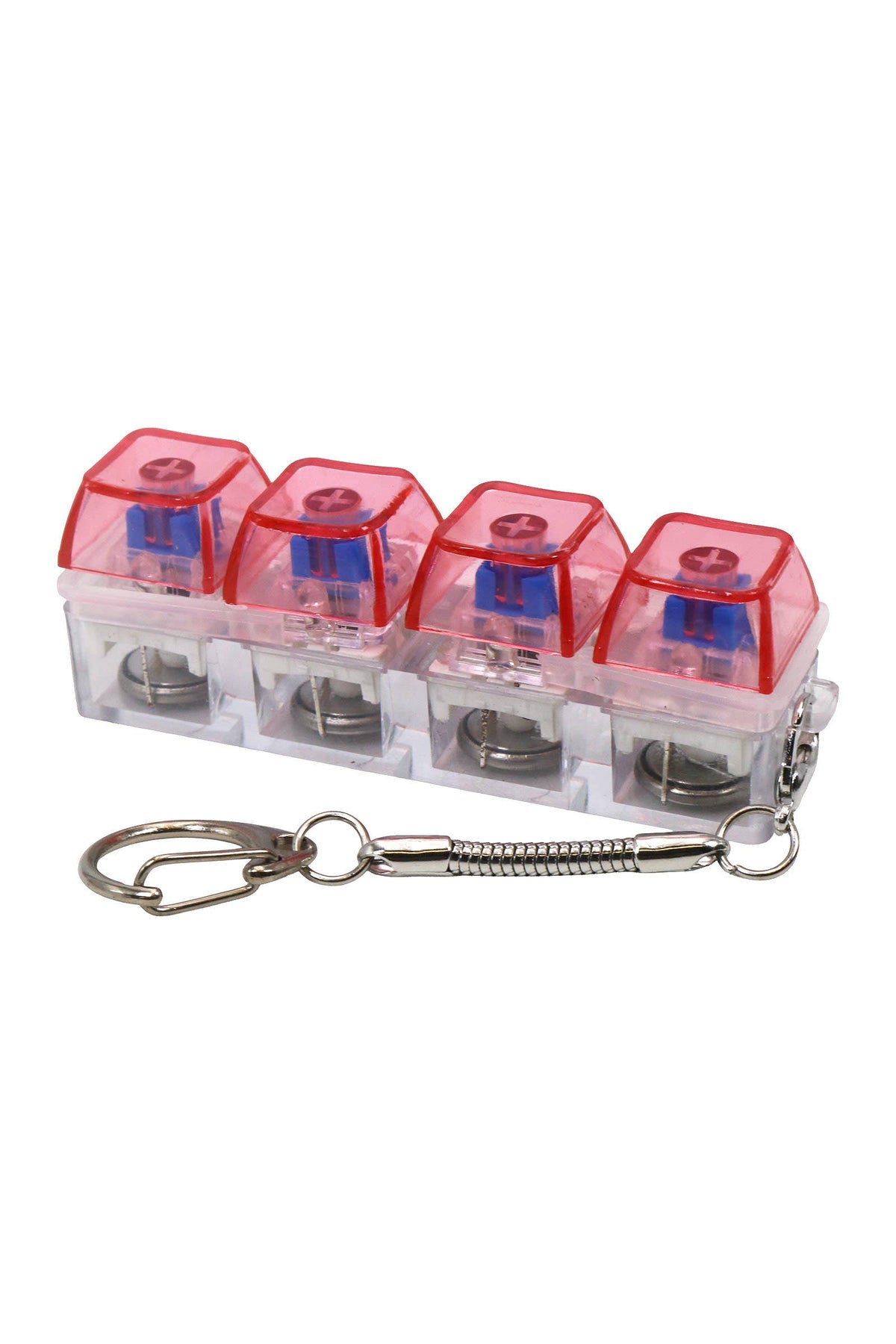 LED Light-Up Clear Clicky Keycap Keychain