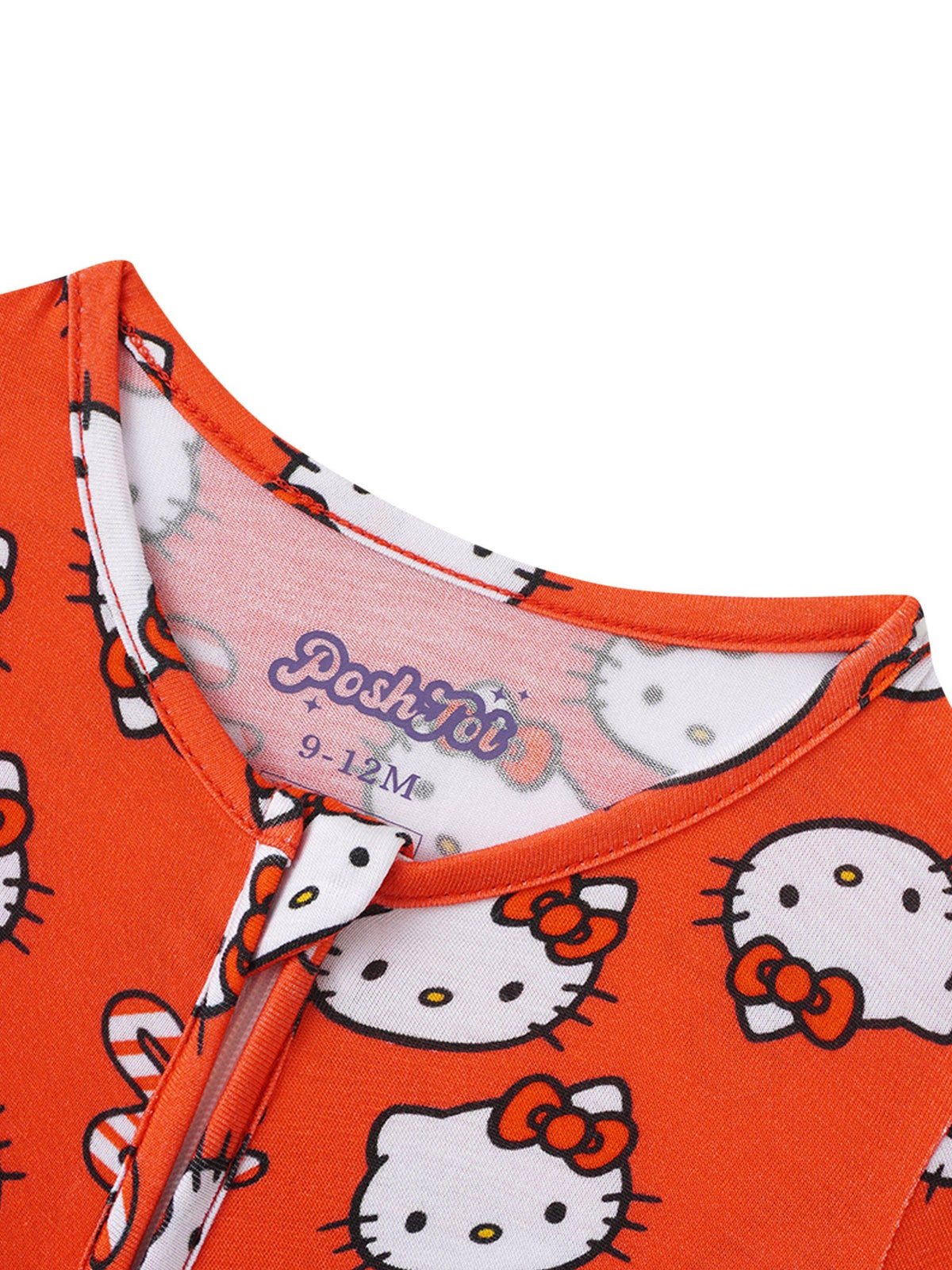 PoshTOT Sanrio Hello Kitty Red Bamboo Baby Convertible Zippy Romper: 3-6M