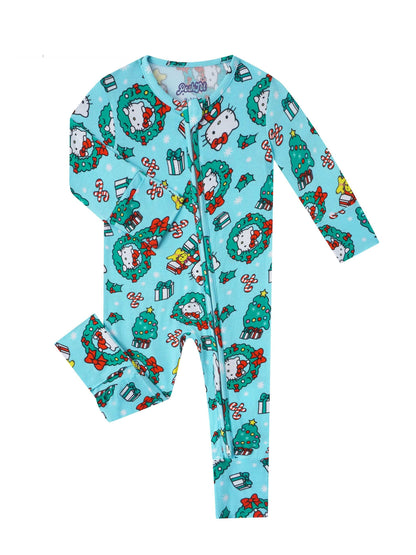 PoshTOT Sanrio Hello Kitty Wreath Bamboo Baby Convertible Zippy Romper: 6-12M