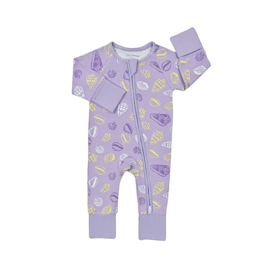 Shell Pop Bamboo Coverall: 3-6M