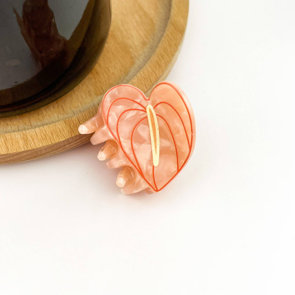 Anthurium Leaf Hair Claw Clip, Acetate Hair Clip: Pink-mini clip