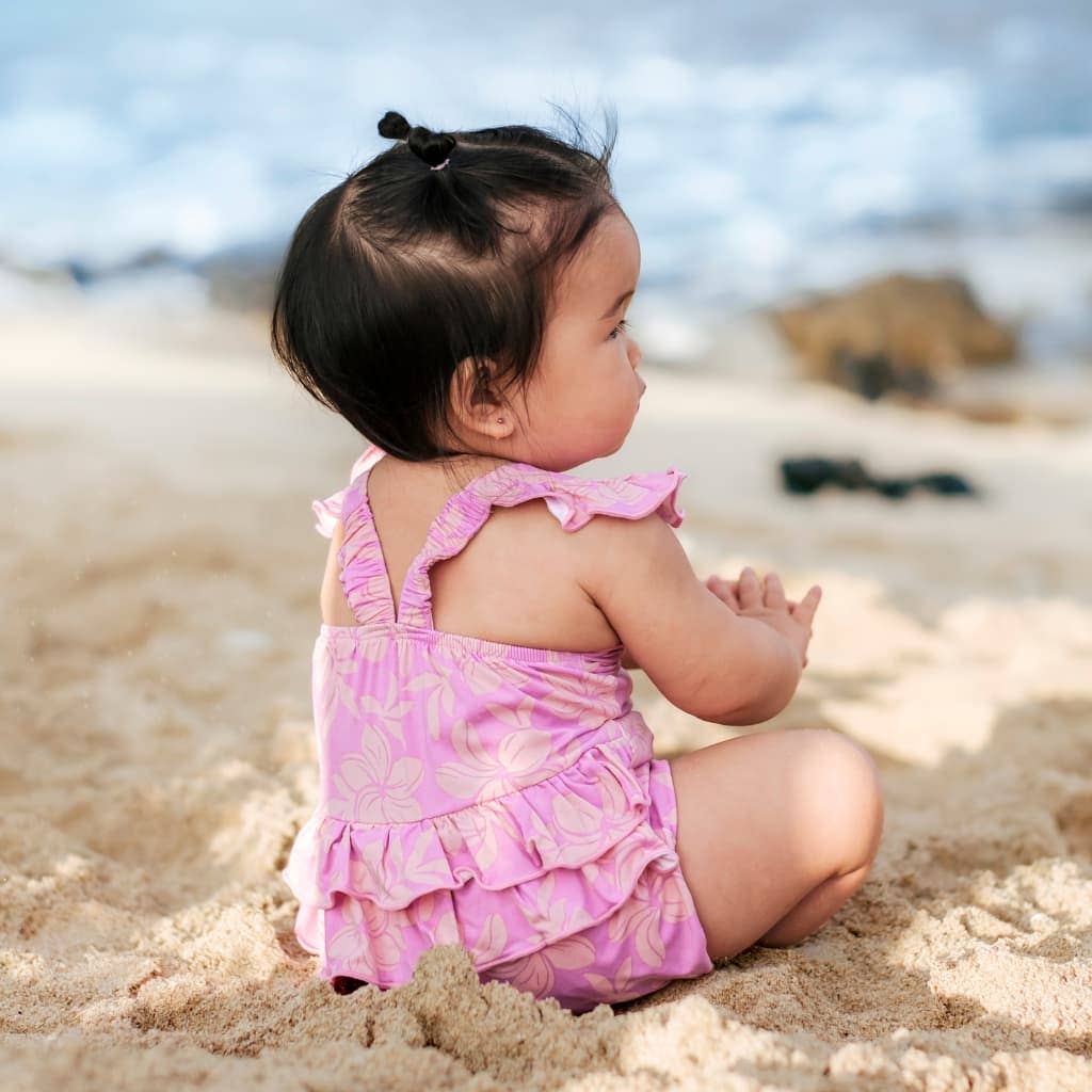 Sunrise Blooms Ruffle Bamboo Romper: 18-24M
