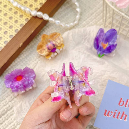 Bauhinia - Inspired Acetate Flower Hair Clips for Summer: Champagne