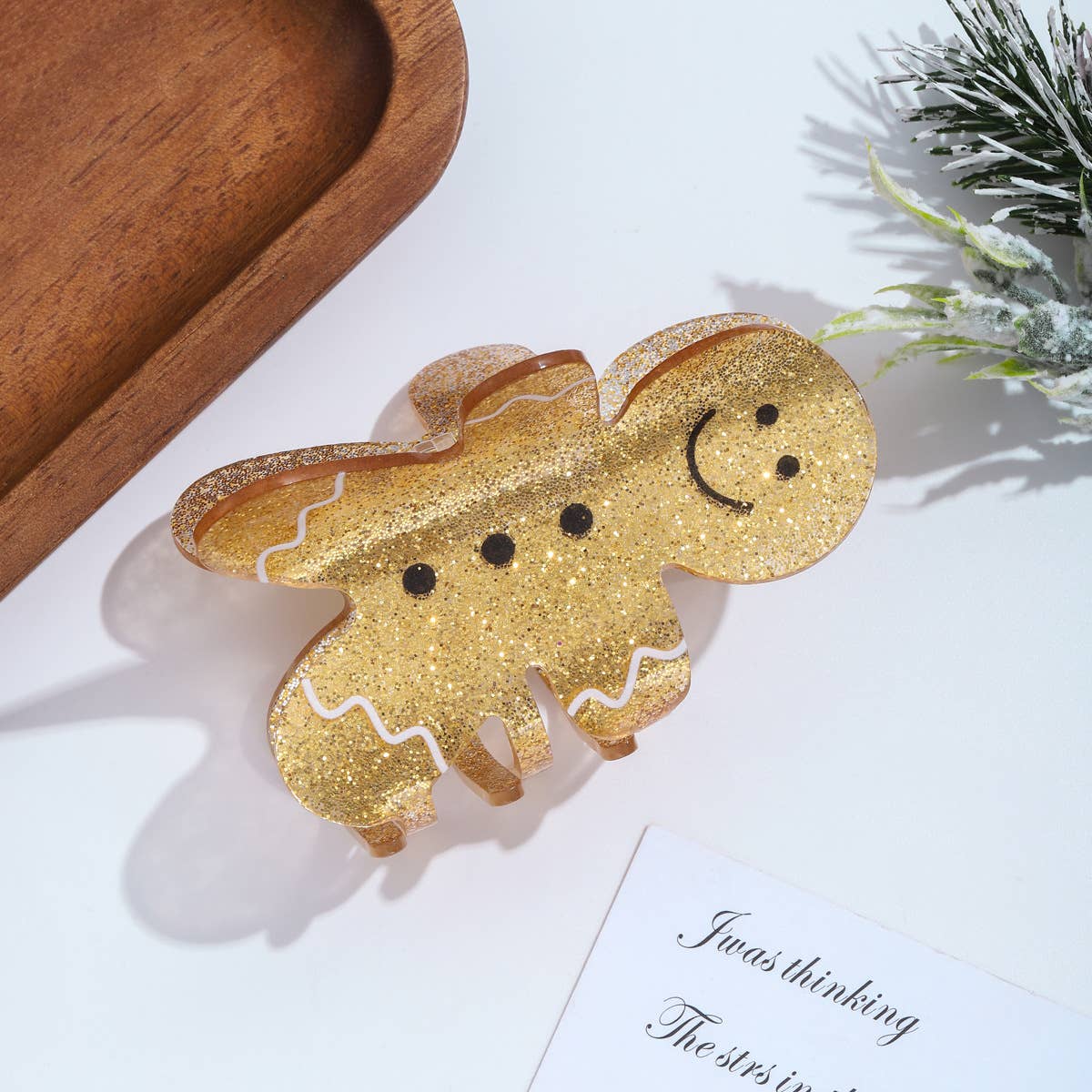 Gingerbread Man Hair Claw Clip